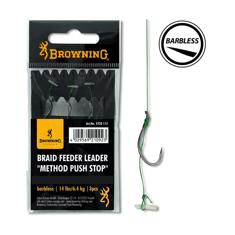 Browning Braid Feeder Leader Method Push Stop Größe 6 0,12 Mm 6,4 Kg 10 Cm 3 Stück 1 Browning Braid Feeder Leader Method Push Stop Größe 6 0,12 Mm 6,4 Kg 10 Cm 3 Stück