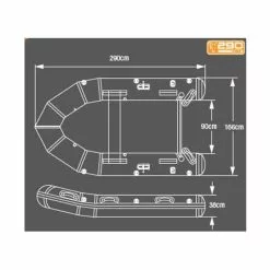 Fox - 290 Green Inflatable Boat 2,90 M - Aluminium Floor - Complete