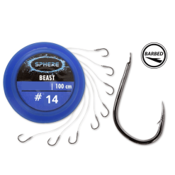 Browning Sphere Beast Vorfachhaken Größe 14 0,14 Mm 2,05 Kg 100 Cm 8 Stück